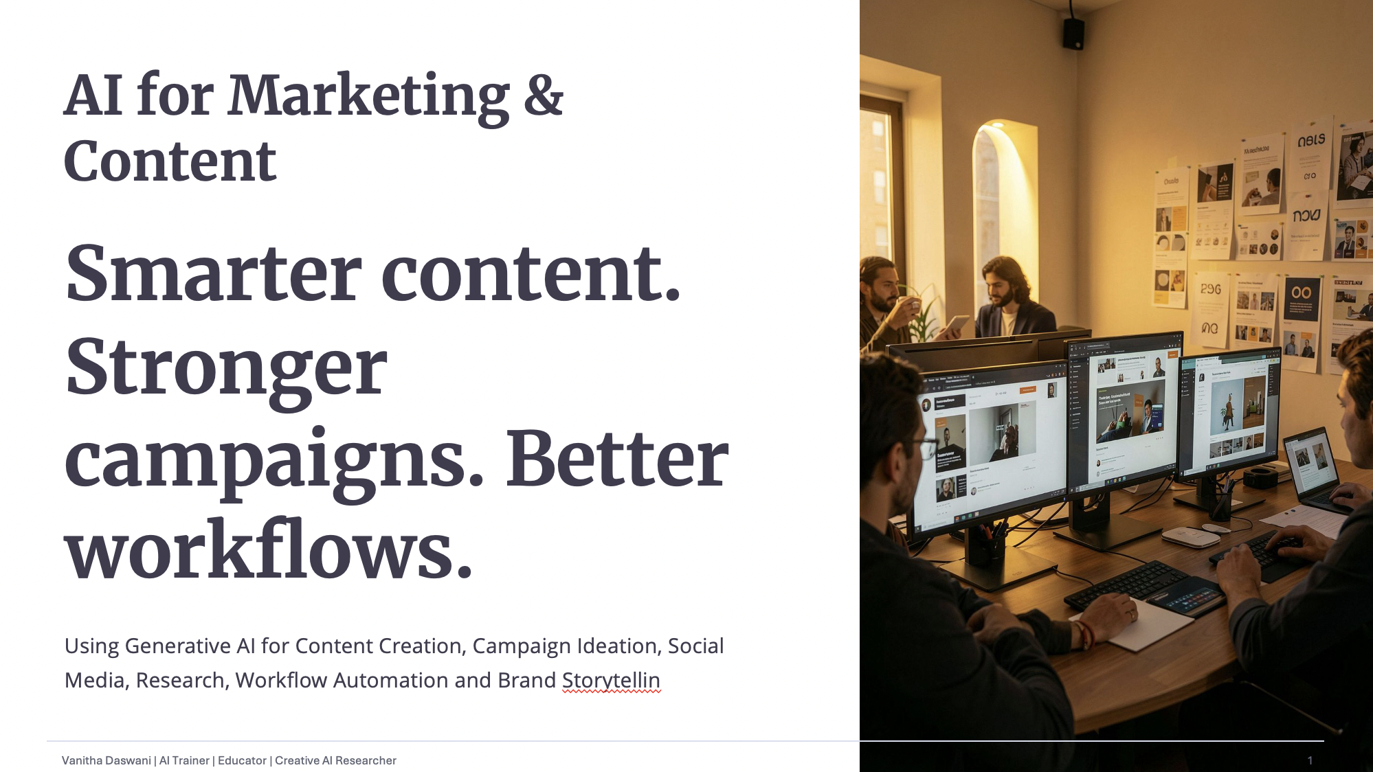 AI for Marketing & Content presentation title slide