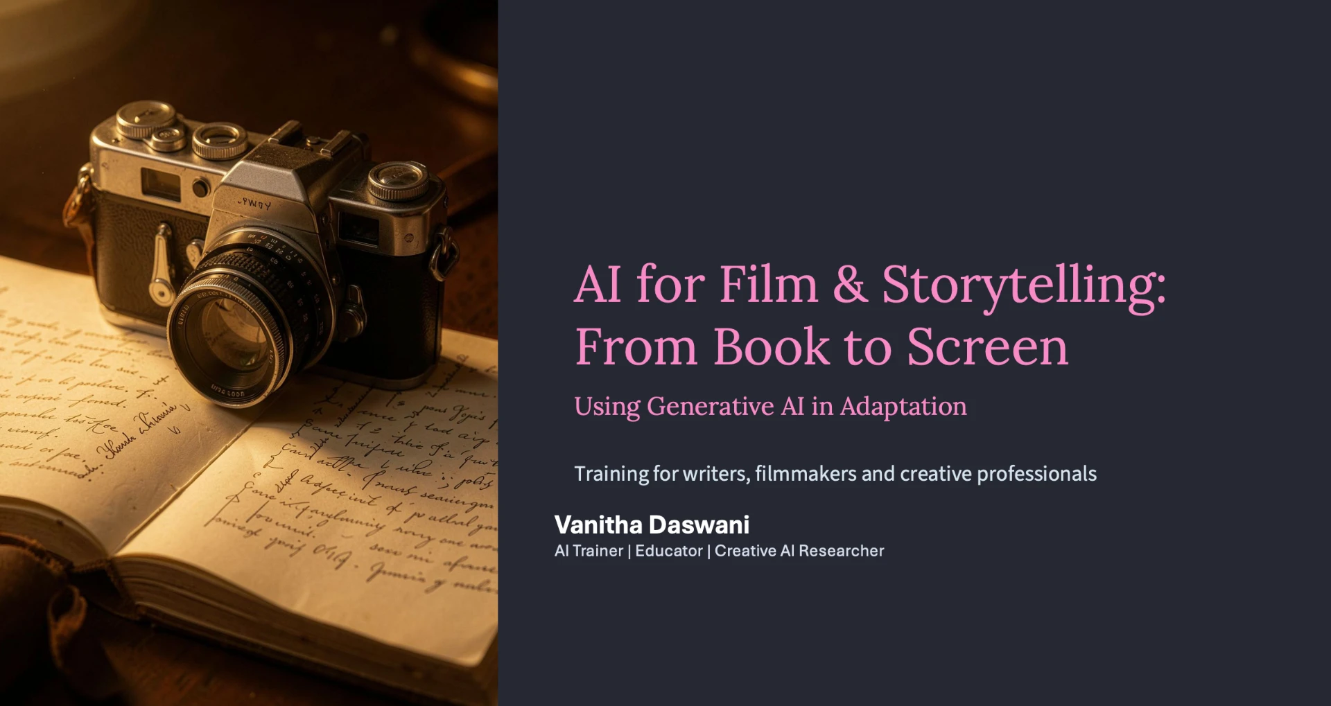AI for Film & Storytelling presentation title slide